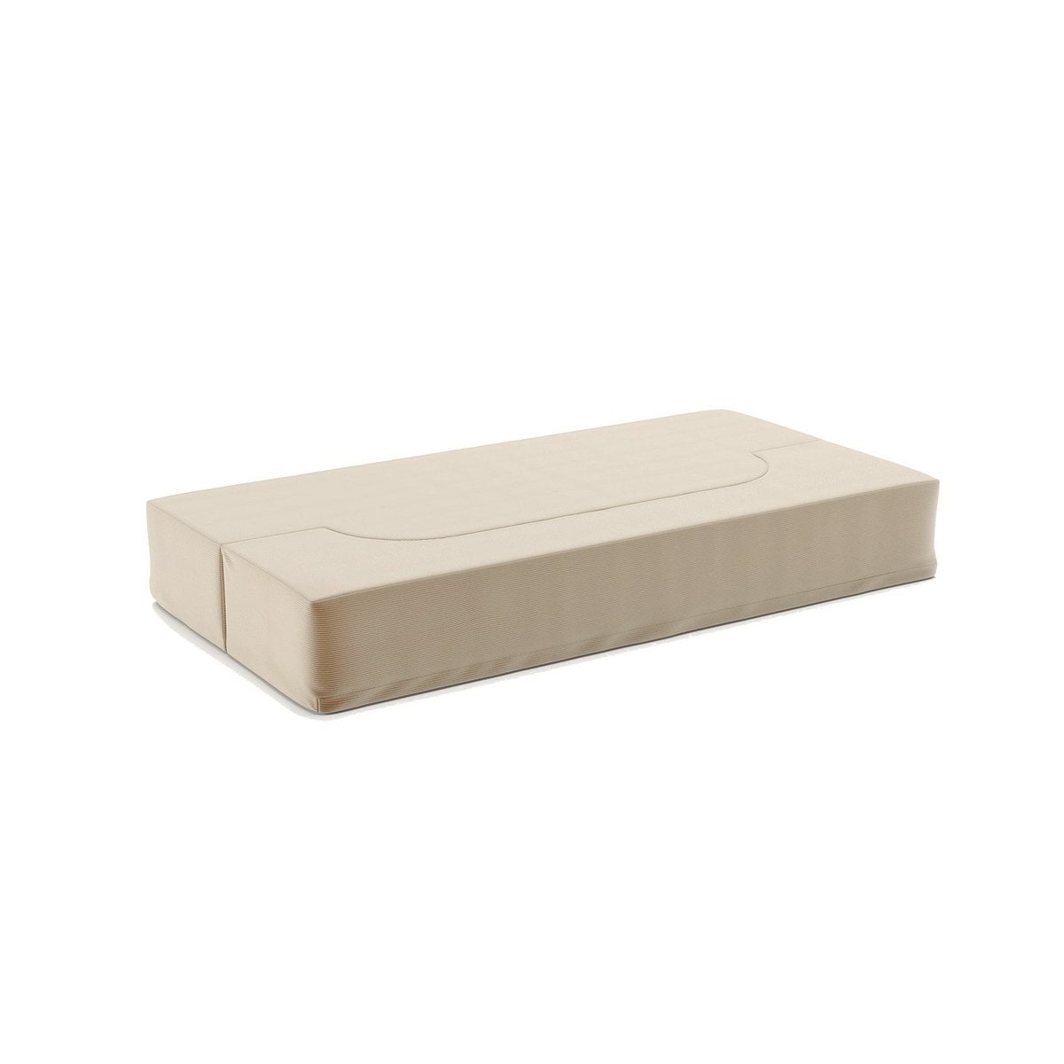 Beige mattress topper on a white background