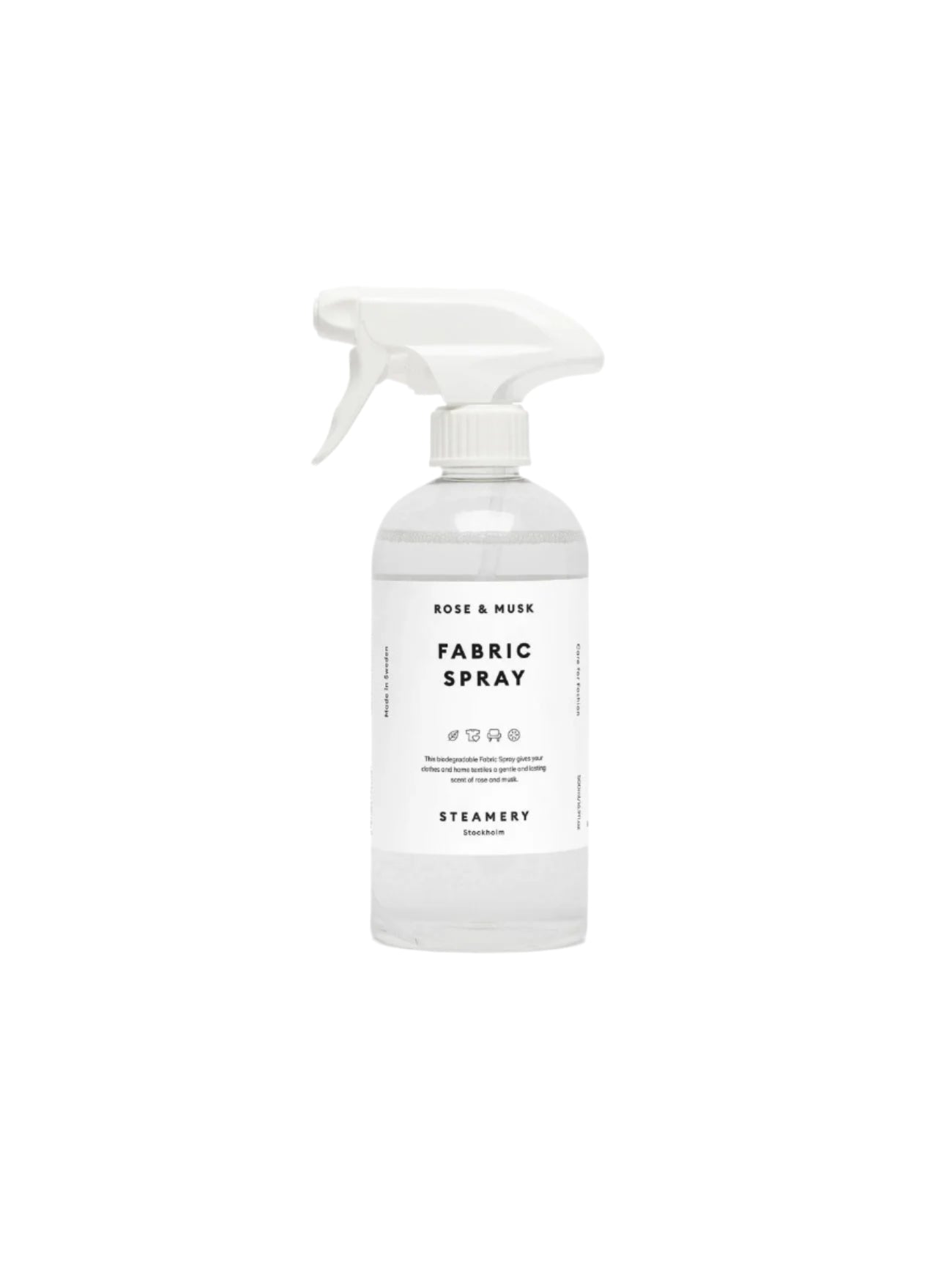 Want to freshen up your clothes in the quickest possible way? Our Fabric Spray gives your textiles a gentle and lasting scent of fresh rose and musk.