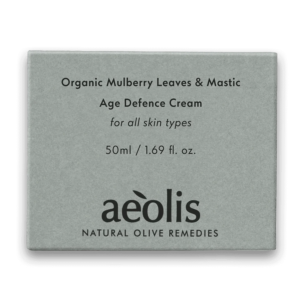 Aeolis age defence cream with organic mulberry leaves & mastic.