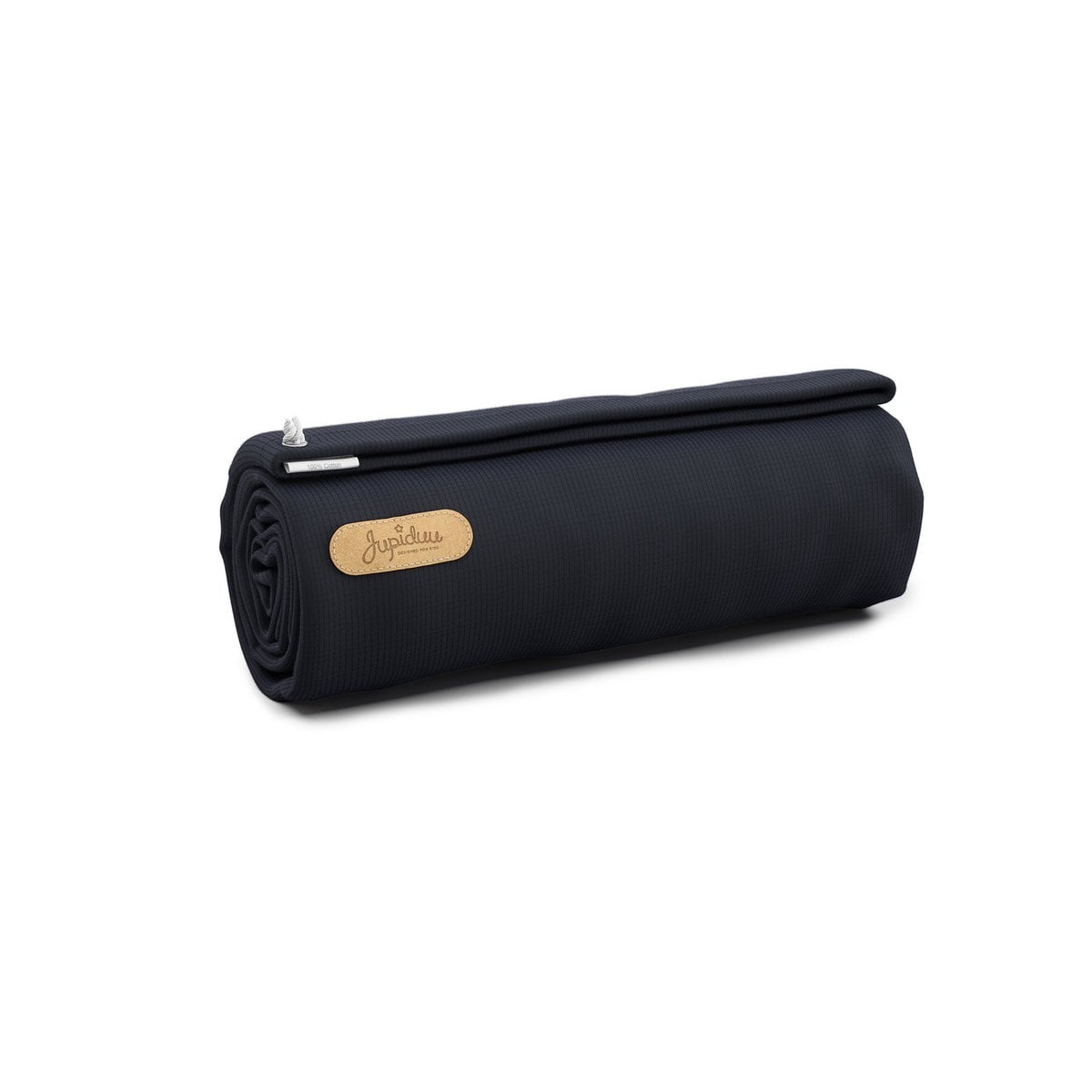 Black roll-up mat with a visible brand logo on a white background