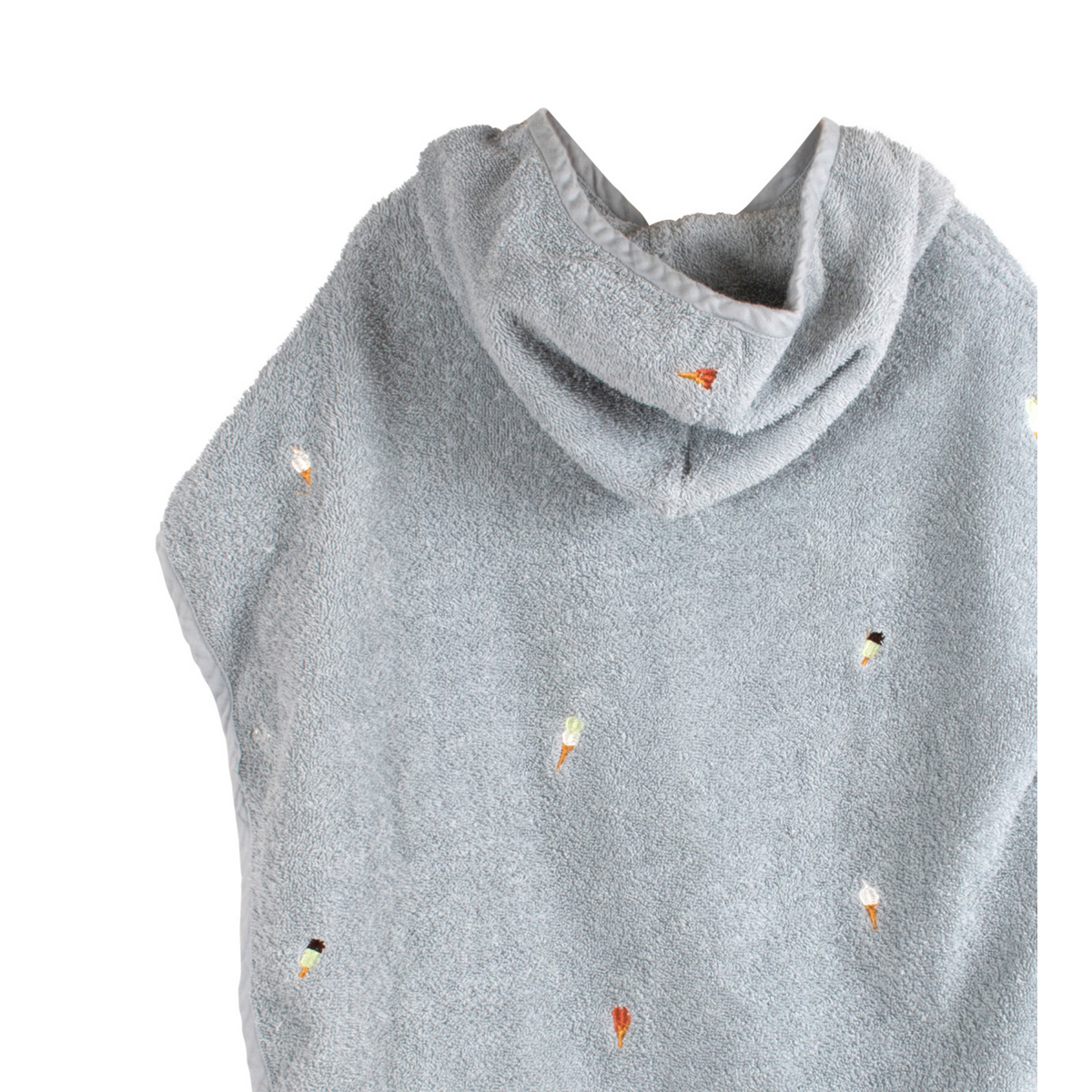 Embroidered Beach Poncho - Pearl Blue