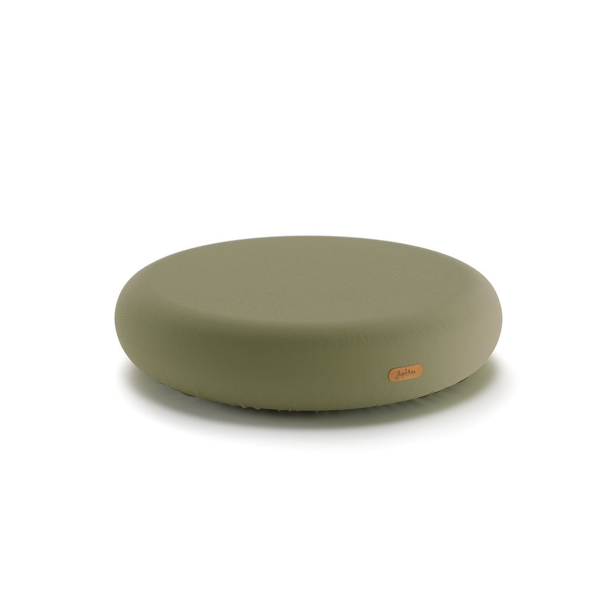 Round green cushion on a white background