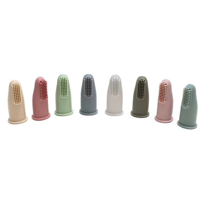 Βρεφική Οδοντόβουρτσα Σιλικόνης Δακτύλου - Γαλαζοπράσινο (2τεμ)