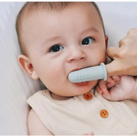 Βρεφική Οδοντόβουρτσα Σιλικόνης Δακτύλου - Γκρί (2τεμ)