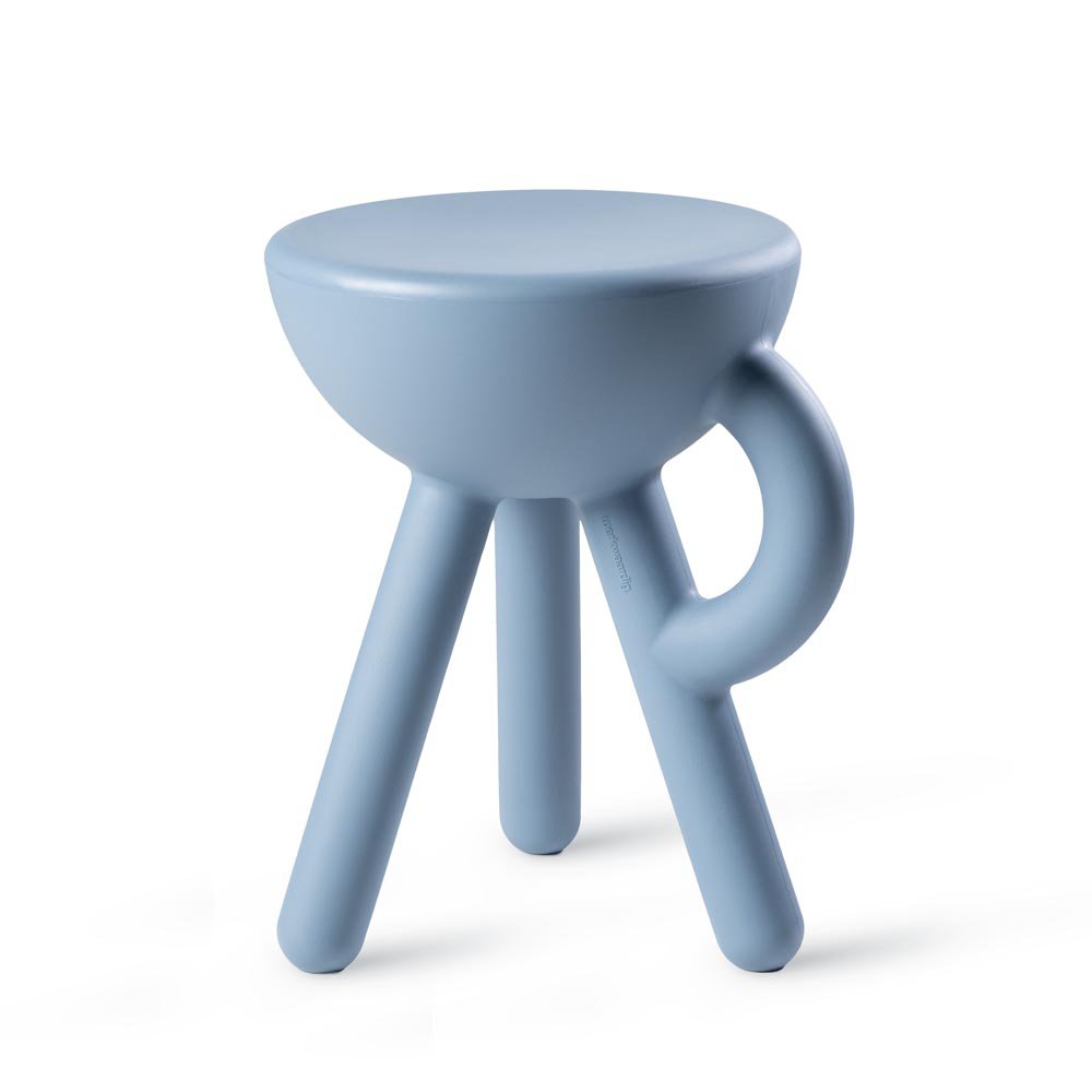 Blue stool with a handle on a white background