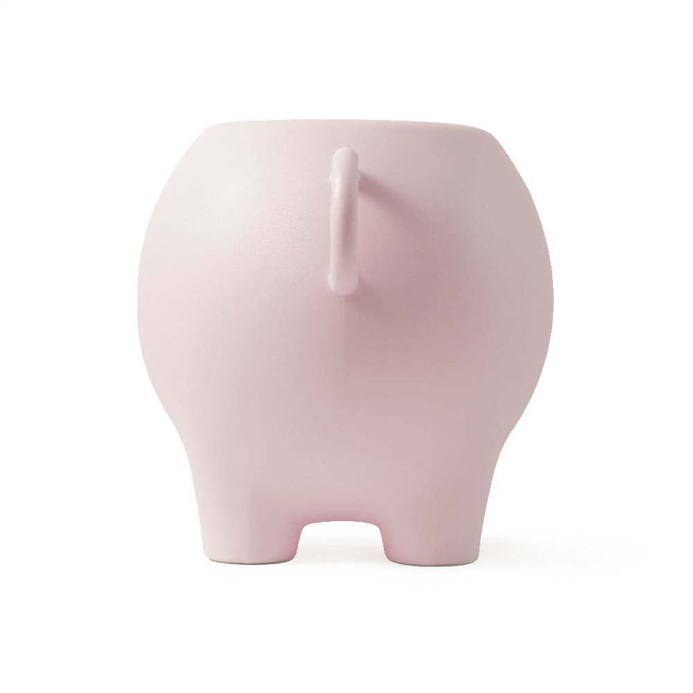 Pink piggy bank on a white background