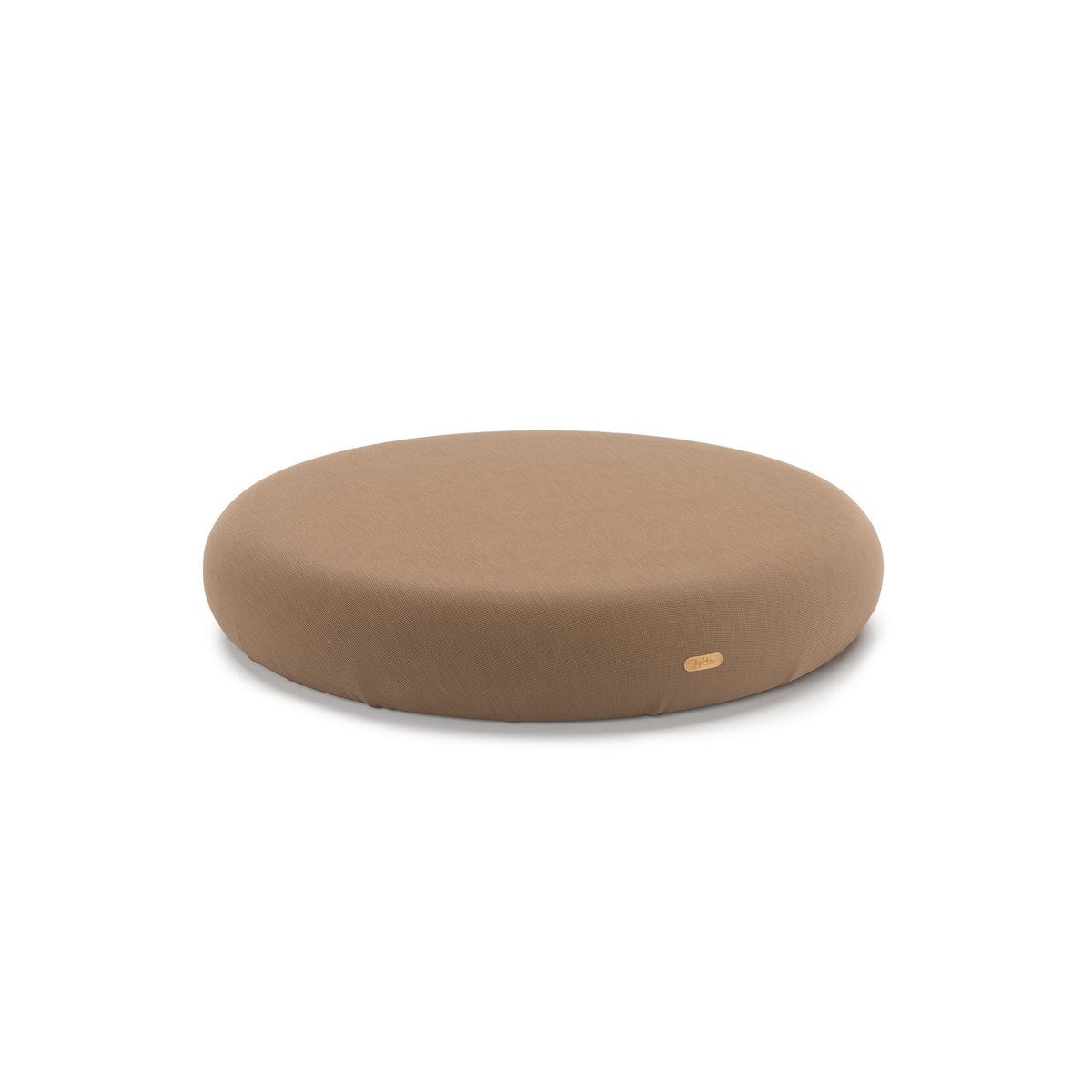 Round brown cushion on a white background