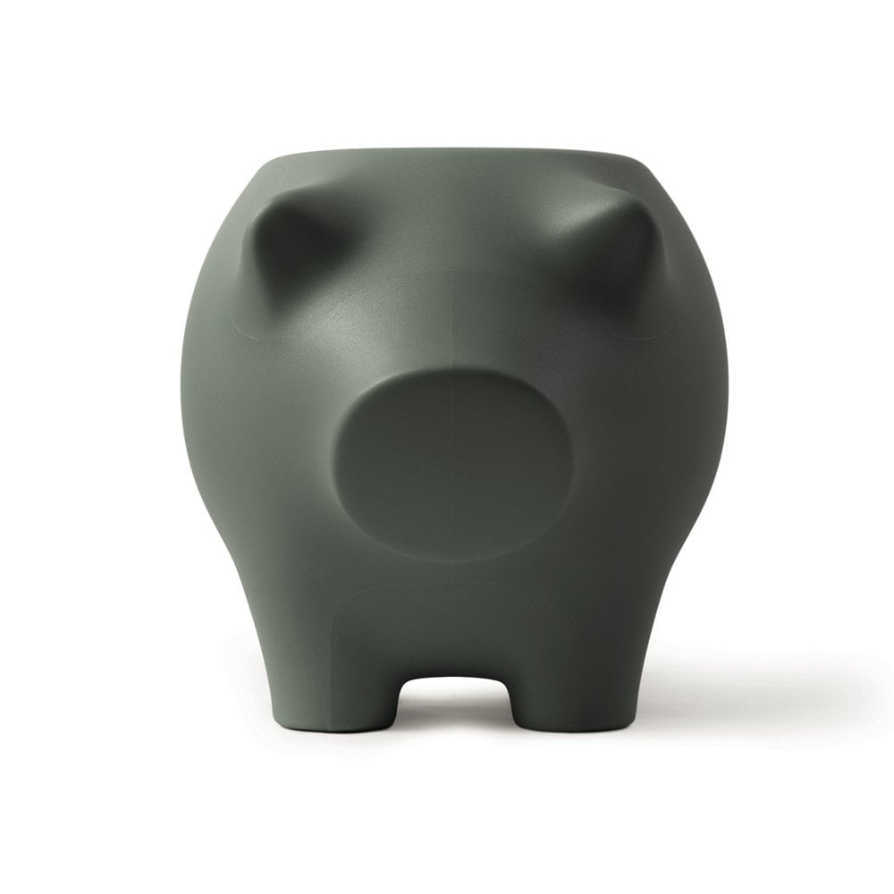 Dark green pig-shaped container with 'Waste Free Oceans' logo on a white background