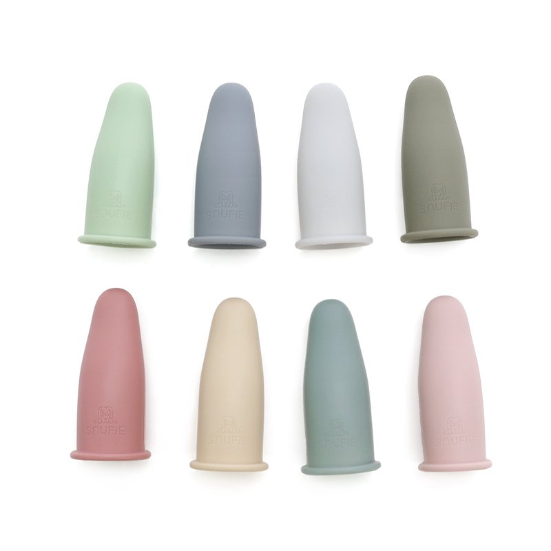 Βρεφική Οδοντόβουρτσα Σιλικόνης Δακτύλου - Γαλαζοπράσινο (2τεμ)