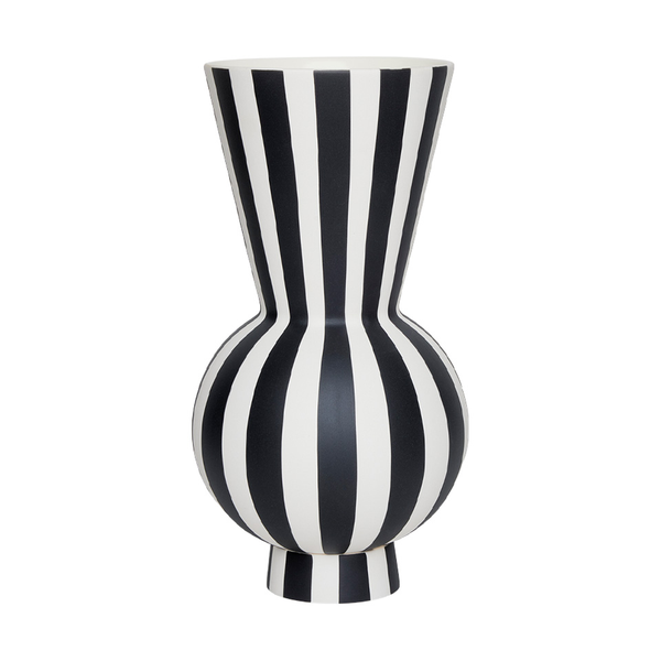 Toppu Vase Black - White Ø14.5cm