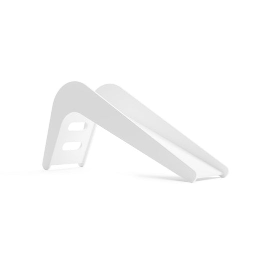 White plastic bracket on a white background