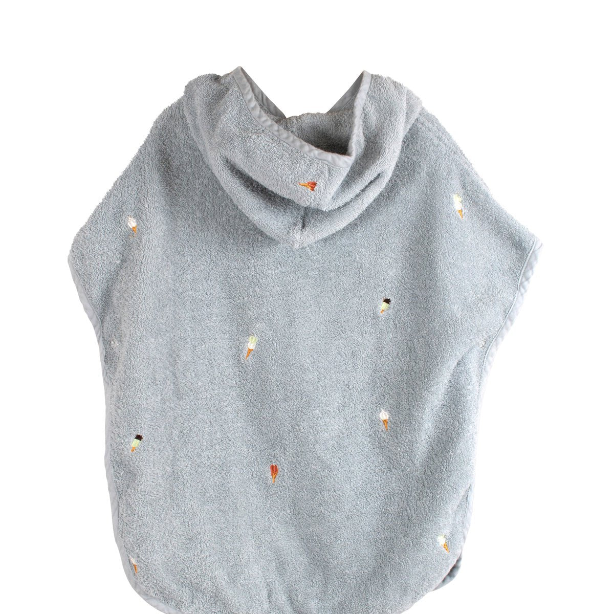 Embroidered Beach Poncho - Pearl Blue