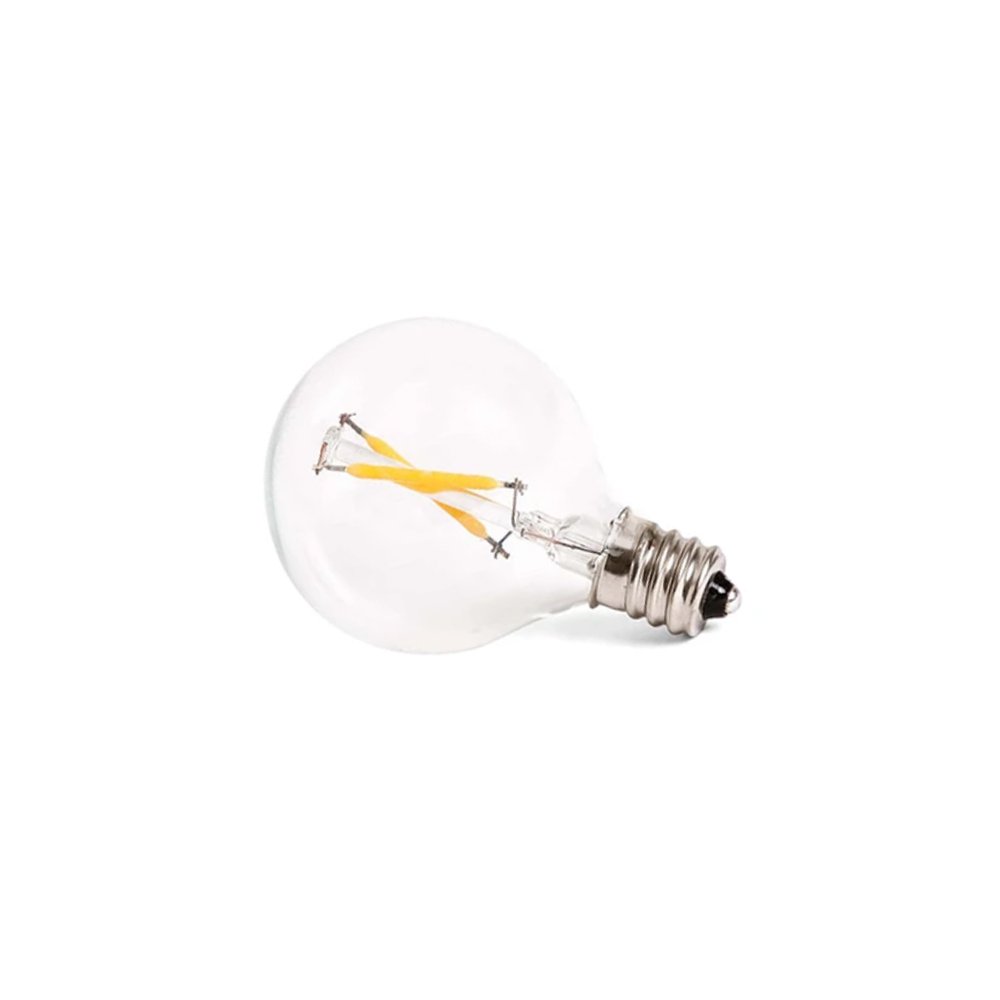 Clear LED light bulb on a white background