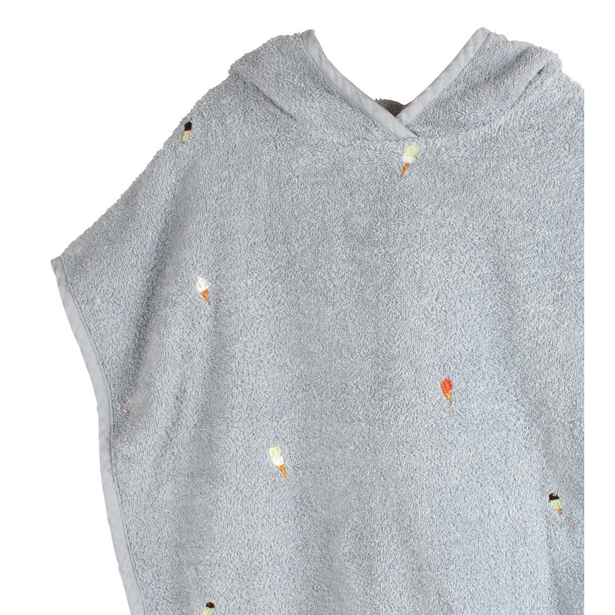 Embroidered Beach Poncho - Pearl Blue