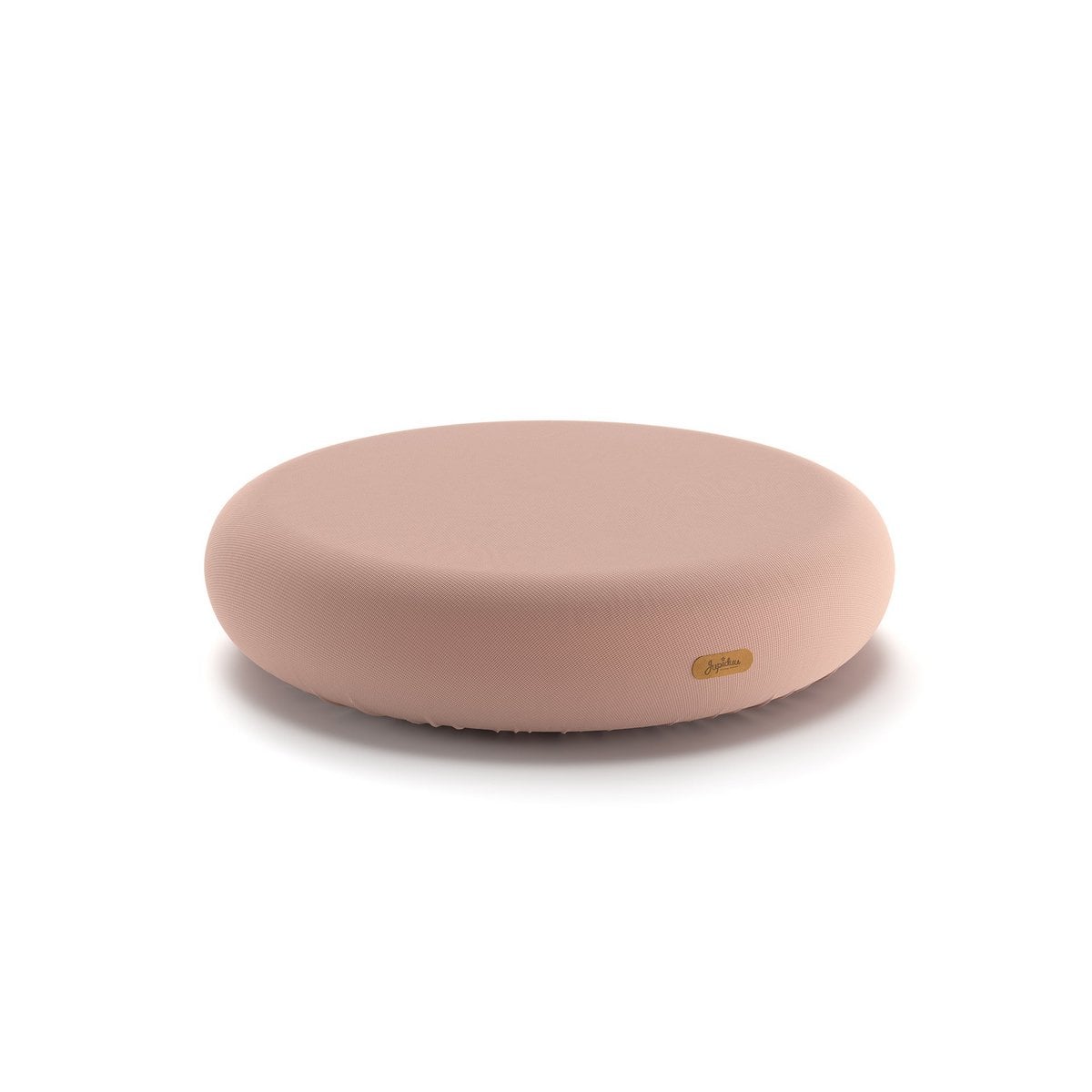 Round pink cushion on a white background
