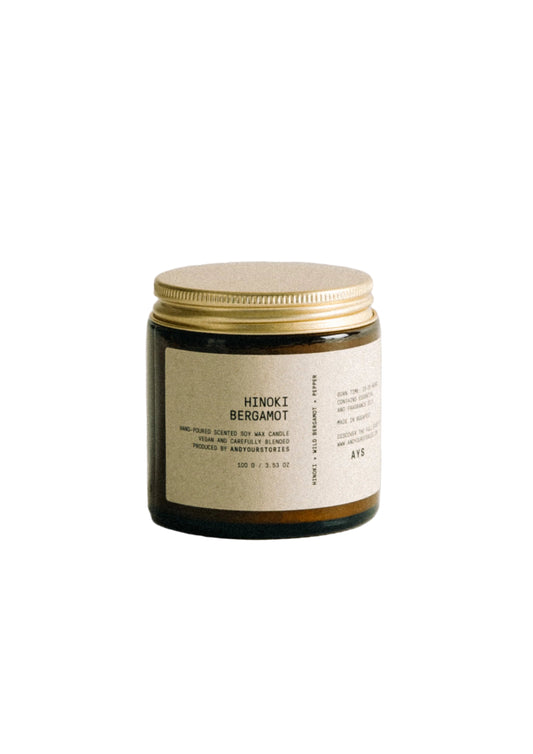 Andyourstories Hinoki Bergamot Soy Candle 100gr