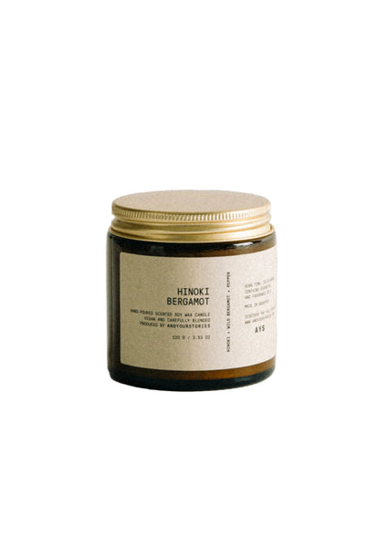 Andyourstories Hinoki Bergamot Soy Candle 100gr