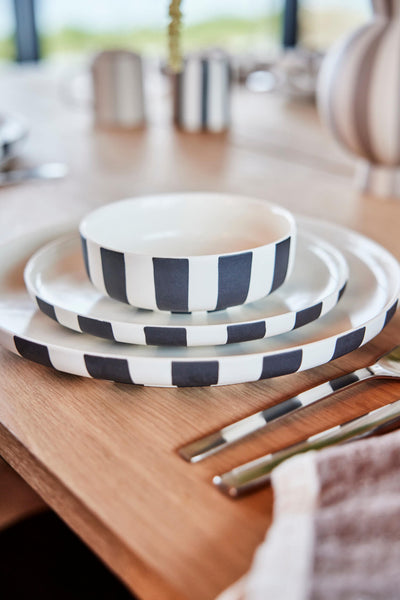 Toppu Dinner Plate Black - White Ø26.5cm