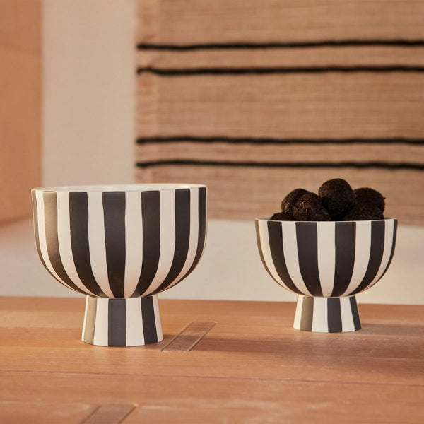 Toppu Bowl Black - White Ø15cm - Large