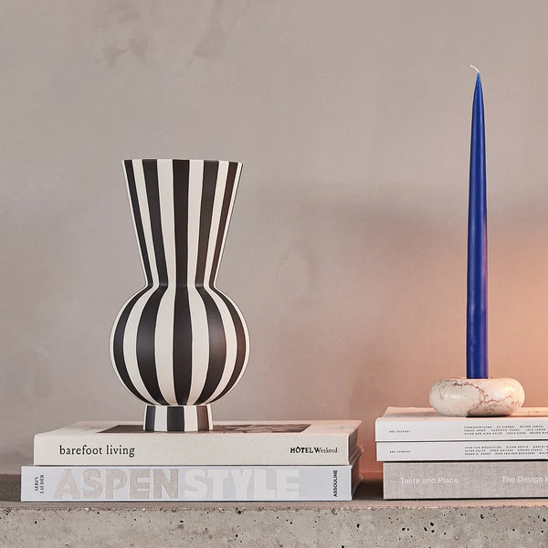 Toppu Vase Black - White Ø14.5cm