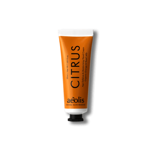 Aeolis age defence and moisturizing hand cream.