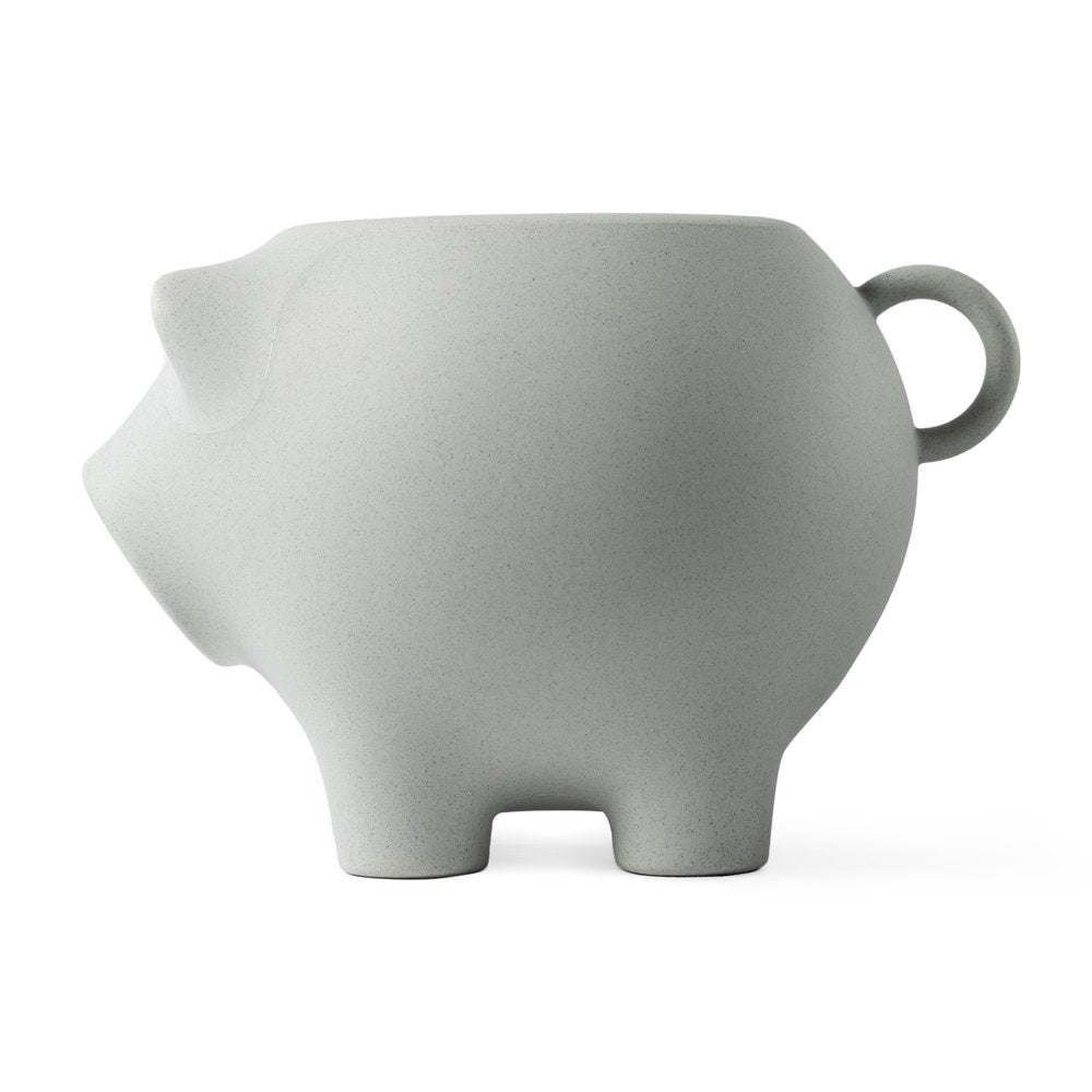 Gray pig-shaped container on a white background