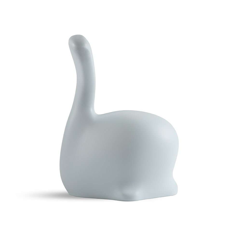 White elephant-shaped object on a white background