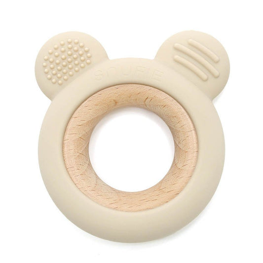 Bear Μαλακός Δακτύλιος Δοντιών Ξύλου και Σιλικόνης - Άμμου
