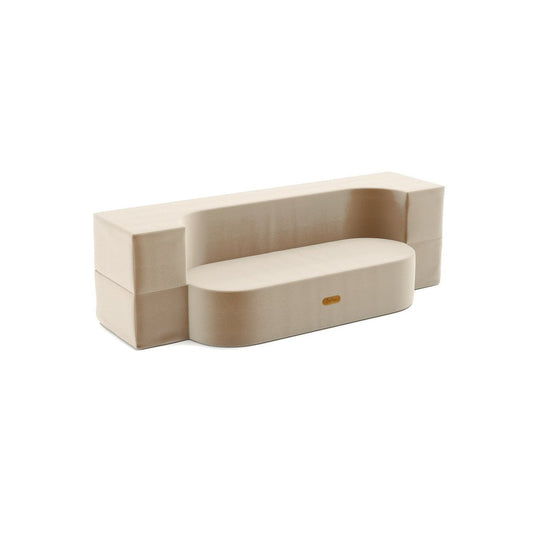 Beige modular sofa for kids on a white background
