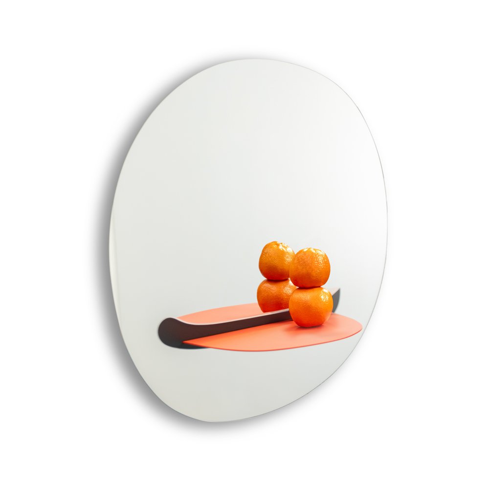 Oranges on a paddle with a white background