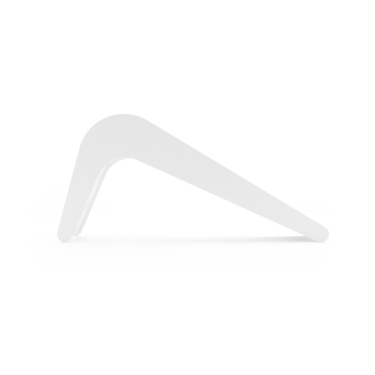 White plastic hook on a white background