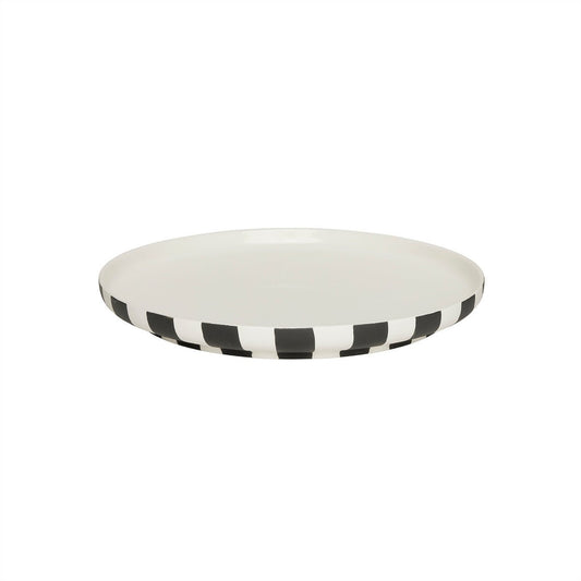 Toppu Πιάτο Δείπνου Μαύρο - Λευκό Ø26.5cm