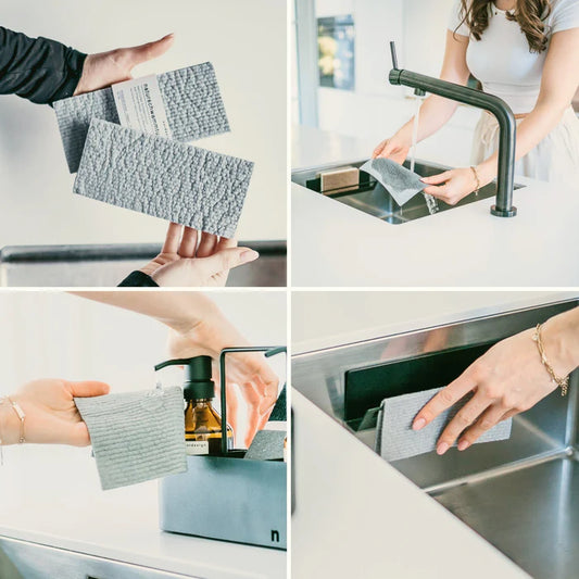 Nordesign Natural Sponge Cloth Grey (In Set)