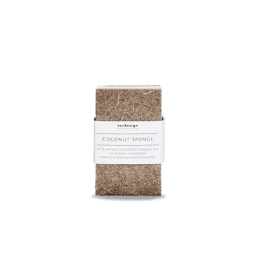 The coconut sponge is a sustainable dishwashing and cleaning sponge made from renewable wood cellulose (sponge side) and the finest coconut fiber (scouring side).