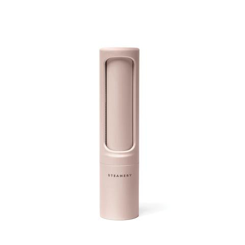 Pink pepper grinder with 'STEEMLY' branding on a white background