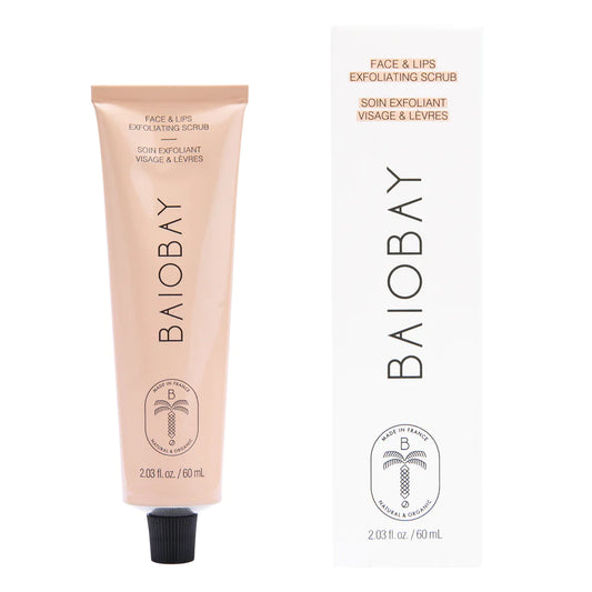 Baiobay face and lips exfoliating scrub that helps to restore and smooth the skin.