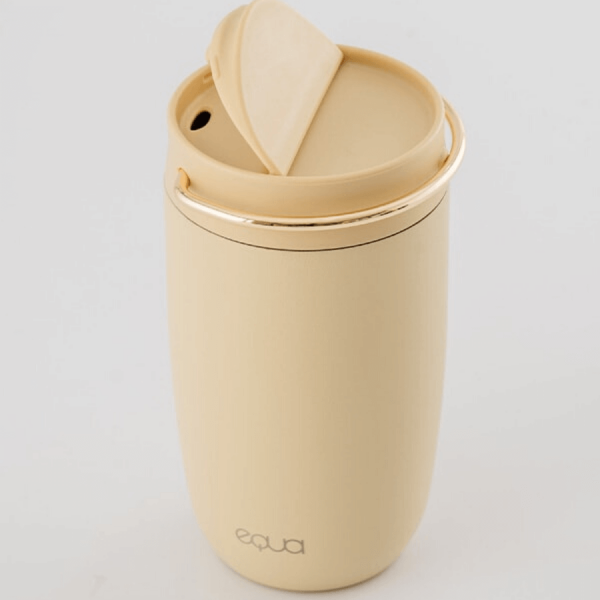 Equa cup thermally insulated and stainless steel  for coffee and tea.