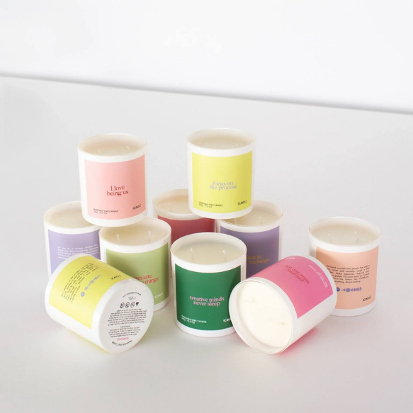 Scandle a big variety of scented natural candles.